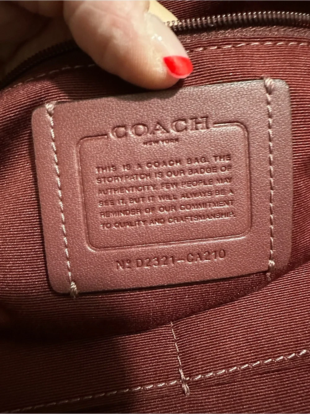 Coach Red Nylon Backpack with Front Zip Pocket and Ring Pull